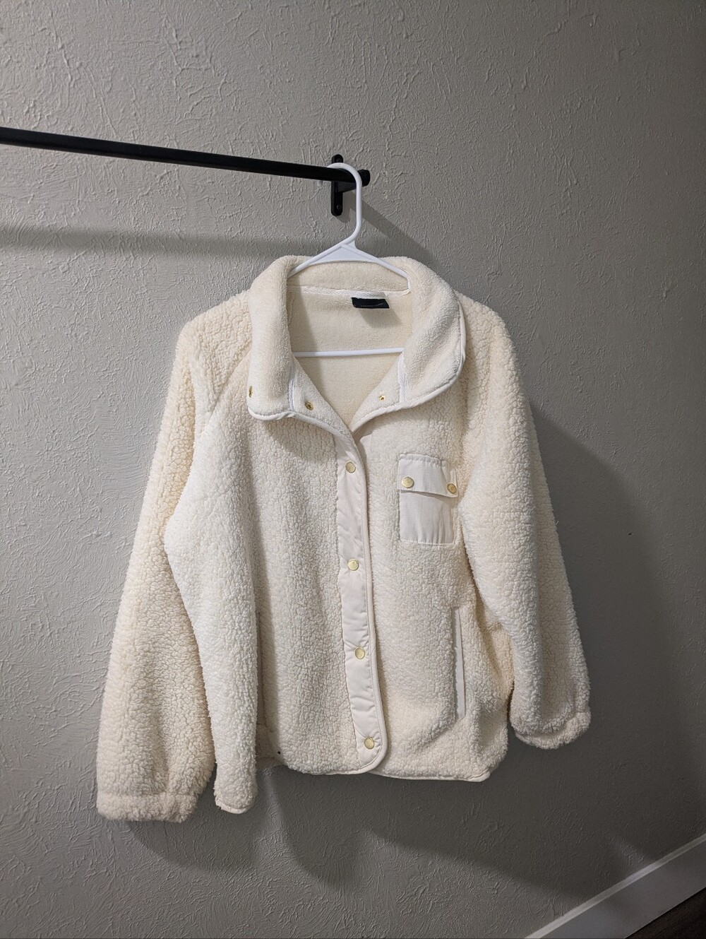 Weatherproof Cream Sherpa Button-Up Jacket - Women